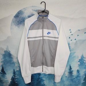 By NIKE-Sportswear Jacket /Gray, White /Full Zip Track -men’s Size M
